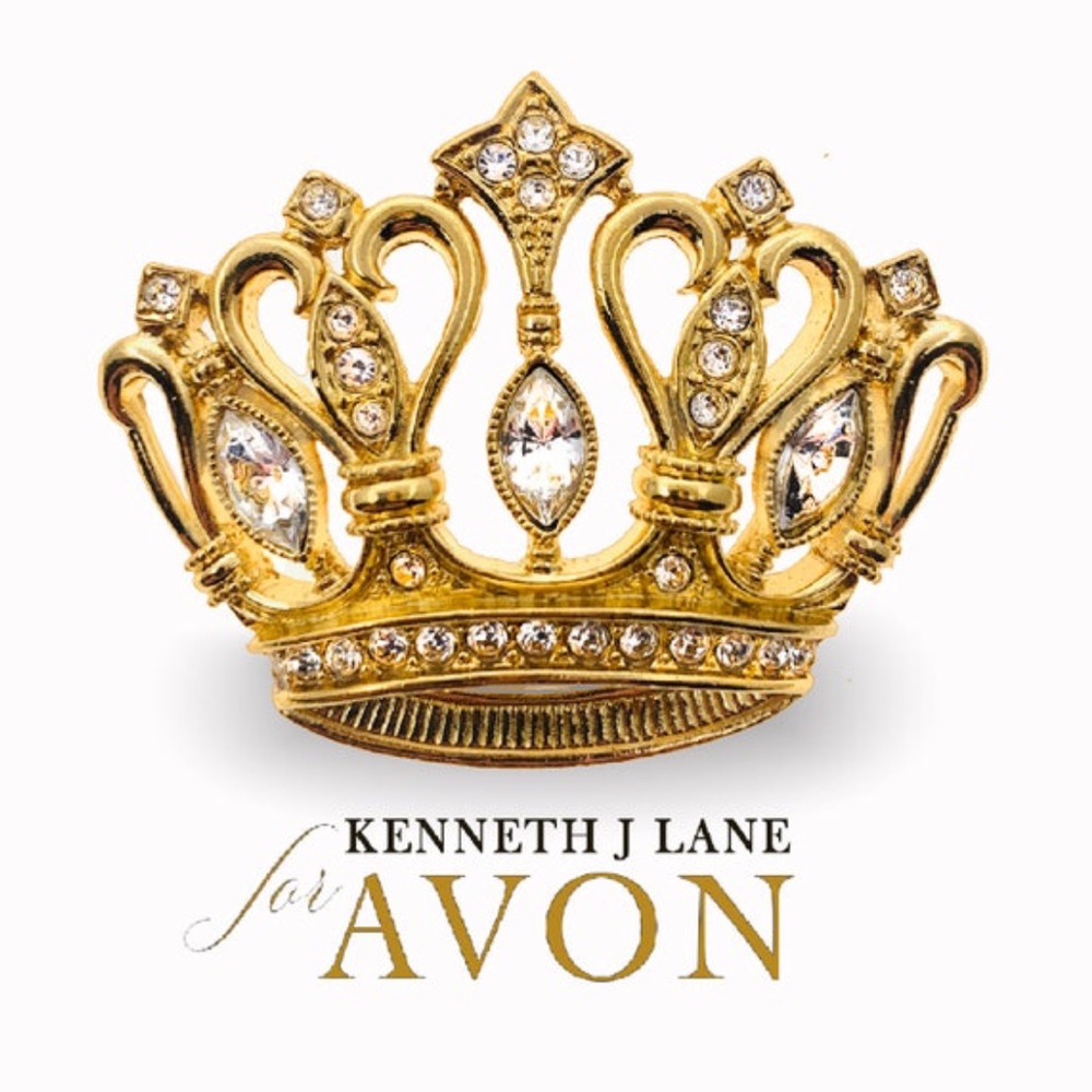 Kjl Vintage Royal Crown Brooch Kenneth J Lane For… - image 2